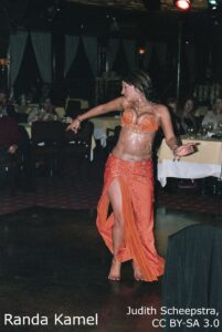 Randa Kamel belly dancing at an Egyptian club.